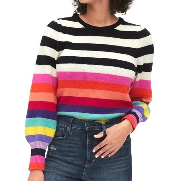 Gap Stripe Balloon Sleeve Sweater 